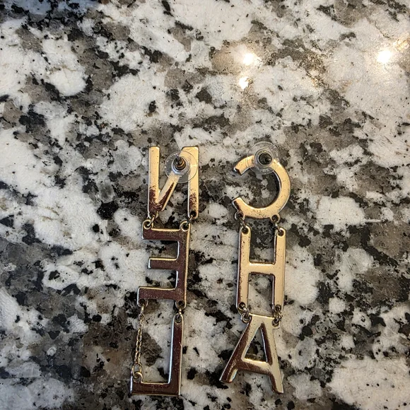 Homemade Elegant Silver Logo Earrings - Picture 3 of 7